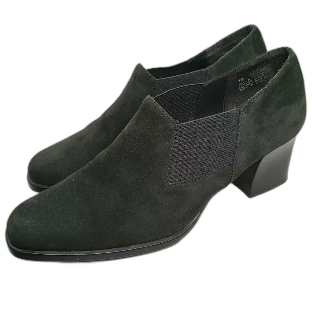 Aerosoles Shoes Heel A Copter Womens 7B Charcoal Gray Suede Leather Upper